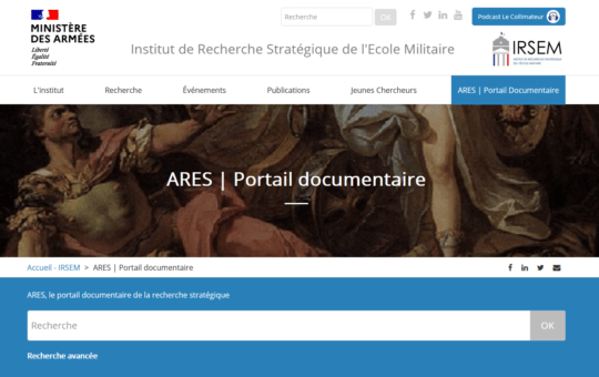 Capture ARES portail documentaire