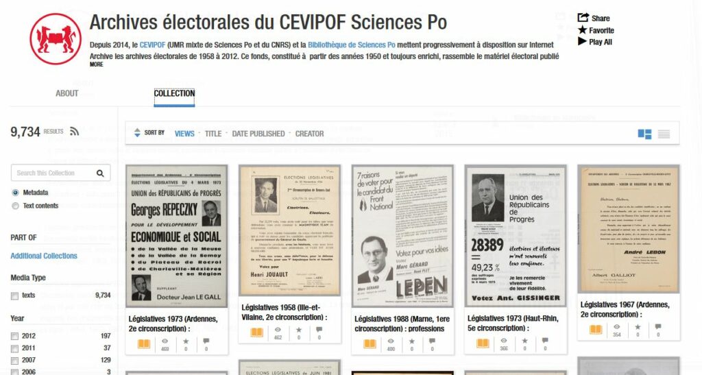 Capture archives électorales du CEVIPOF