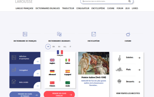 Capture site internet Larousse