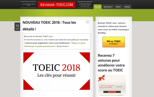 Capture site Reussir TOEIC