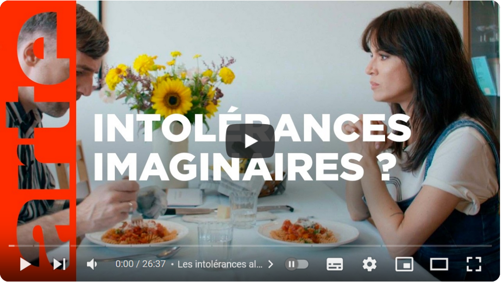 capture d'écran - vidéo youtube intolérances alimentaires ? (arte)