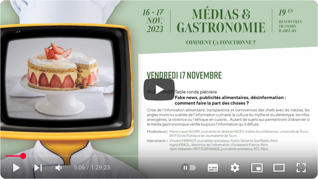 capture d'écran - médias et gastronomie